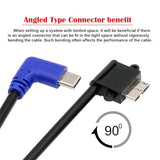 10 Gbps USB-C Type-C Host to Micro USB3.0 Hard Disk Cable 90 Degree Right Angled for Industrial Camera Storage Phone
