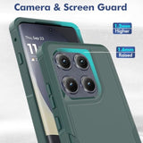 Dual Layer Protective Heavy Duty Cell Phone Cover for Motorola Edge 2025, Dark Green