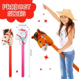 12-Pc Inflatable Stick Horse Set for Cowboy & Cowgirl Party Décor