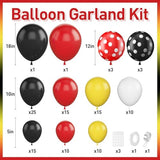Black Yellow Red Balloon Garland Arch Kit, Balloons Arch With Red Black Dots Balloons for Birthday Party Baby Shower Decorations