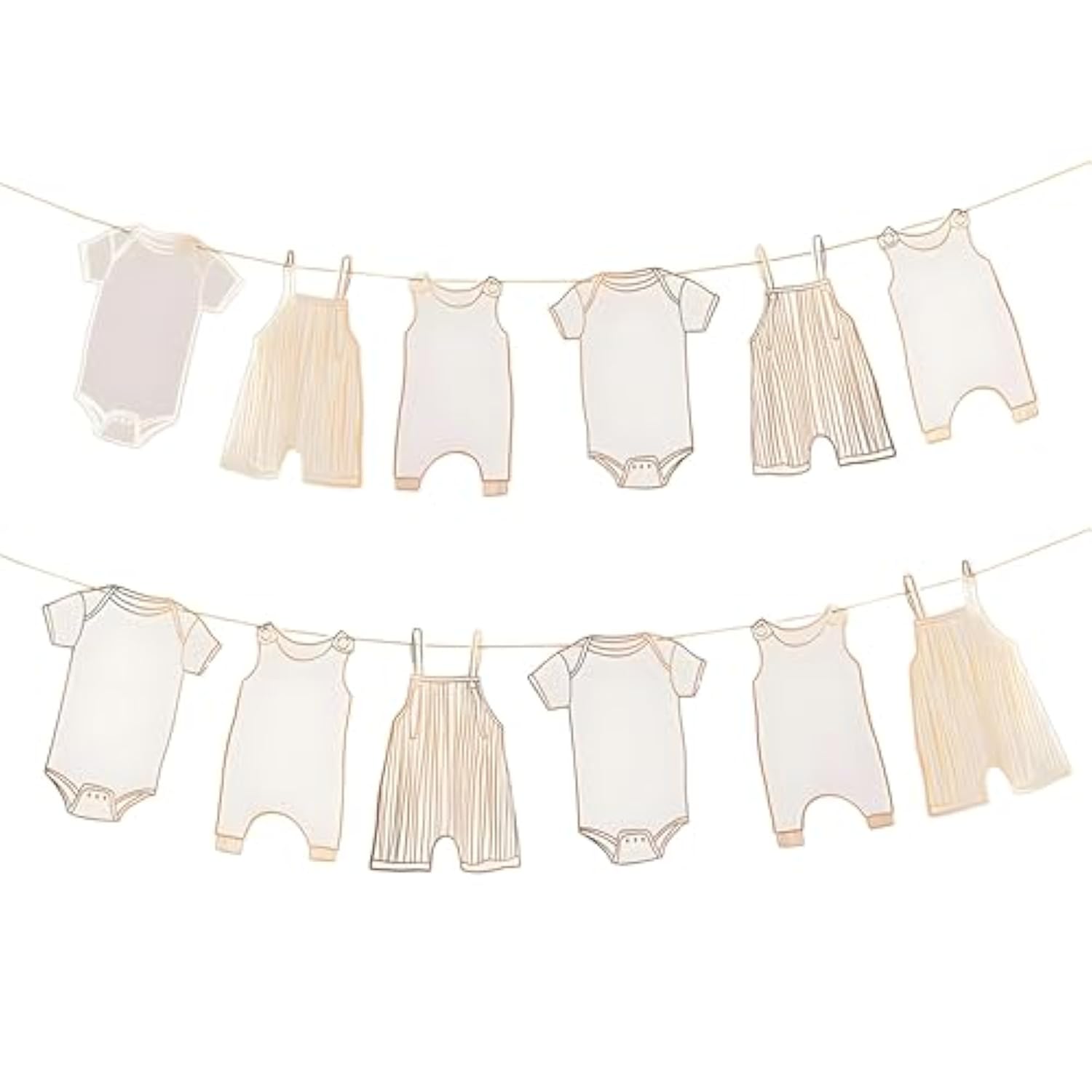 12Pc Neutral Baby Shower Bunting: Gold Banner for New Baby Party Decor