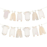 12Pc Neutral Baby Shower Bunting: Gold Banner for New Baby Party Decor