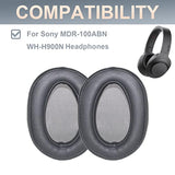 Wh-H900N Replacement Ear Pads Protein Pu Leather Ear Cushion Compatible With Sony Wh-H900N And Mdr-100Abn Headphones (Dark Grey)