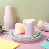 244Pcs Pastel Dinnerware Set for 48 – Plates, Cups, Napkins in 4 Colors