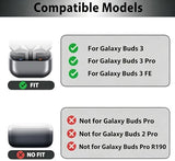 Titanium Alloy Ear Hooks for Samsung Galaxy Buds 3 Pro, Galaxy Buds 3 FE, Galaxy Buds 3 [Added Anti-Lost Lanyard & 3-in-1 Cleaning Kit], Anti-Slip