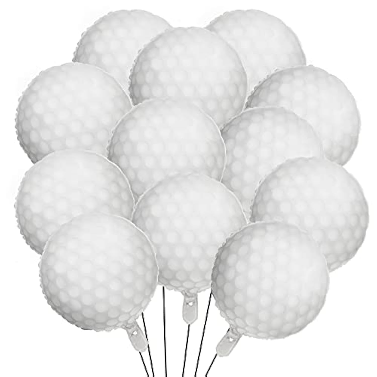 Golf Ball Balloons Decoration Golf Themed Balloons Ball Sports Round Aluminum Foil Decoration For Theme Birthday Party (12 Pieces)