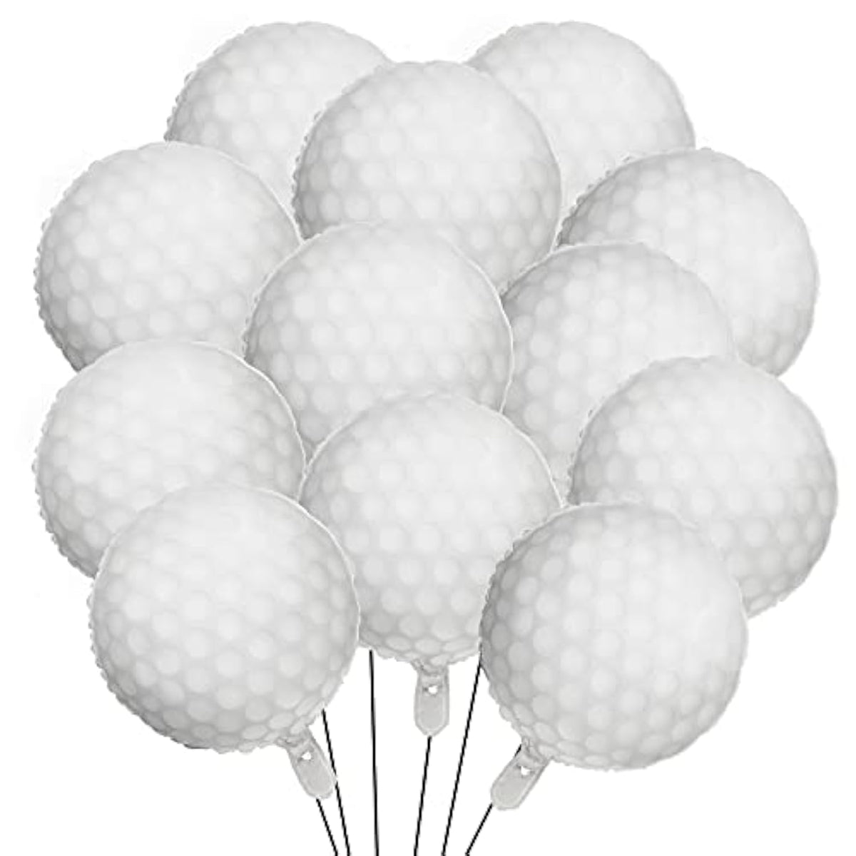 Golf Ball Balloons Decoration Golf Themed Balloons Ball Sports Round Aluminum Foil Decoration For Theme Birthday Party (12 Pieces)