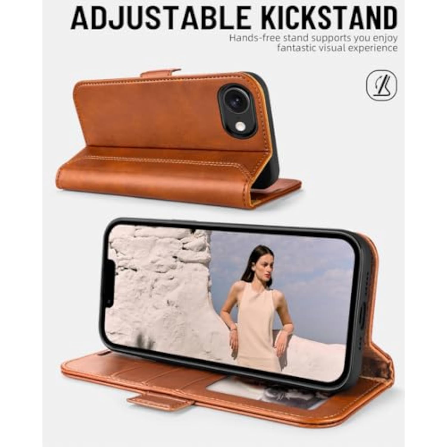 Retro Brown Wallet Case and Card Holder for iPhone 16e and iPhone 17e