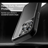 JETech Case for iPhone 14 Pro Max 6.7-Inch, Heavy Duty Dual-Layer Rugged Protection, Shockproof Protective Tough Phone Cover with Matte Back (Black)