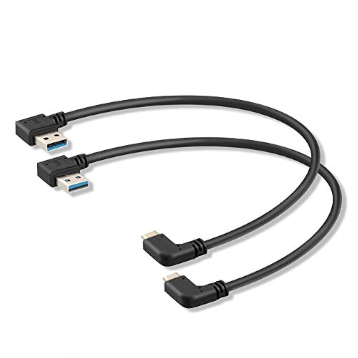 Usb C 90 Degree Right Angle Cable Extension Usb 3.0 Type C Cable Left & Right Angle Male (20Cm,8In)(2 Pack) (Type C Cable Left And Right)