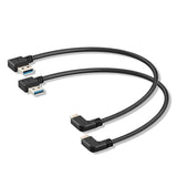 Usb C 90 Degree Right Angle Cable Extension Usb 3.0 Type C Cable Left & Right Angle Male (20Cm,8In)(2 Pack) (Type C Cable Left And Right)