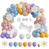 164pcs Blue Balloon Arch Kit with Daisy Bone Foils for Parties and Baby Showers