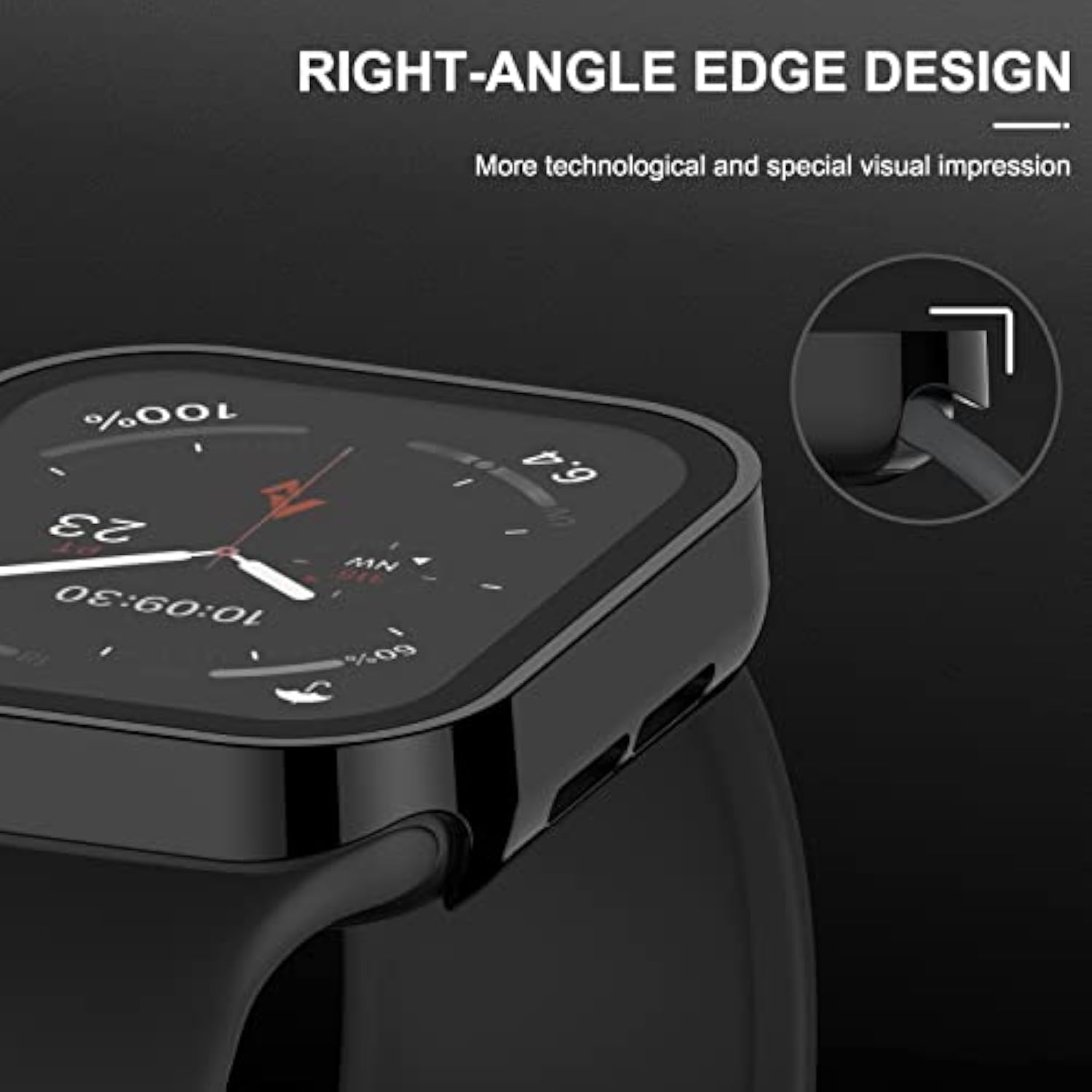 2 Pack Hard Case Compatible With Apple Watch 44Mm Series 6 Se Series 5 Series 4 With Tempered Glass Screen Protector, Black Ultra-Thin Durable Waterproof Protective Cover For Iwatch