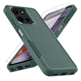 For Moto G 5G 2025 Case, [ Grade Drop Tested] With Screen Protector, Dual Layer Protective Heavy Duty Cell Phone Cover Non-Slip Shockproof Case For Motorola Moto G 5G 2025 (Dark Green)