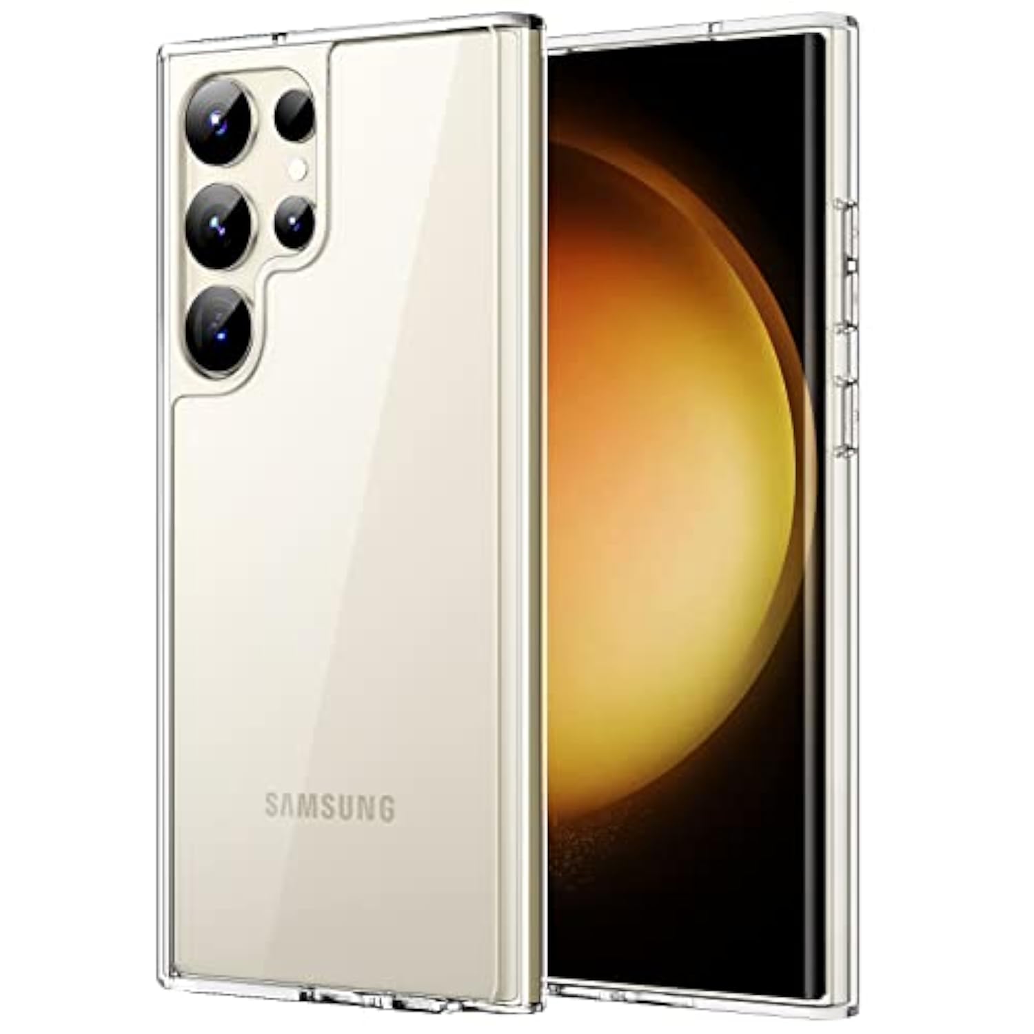 Jetech Case For Samsung Galaxy S23 Ultra 5G 6.8Inch, Nonyellowing Shockproof Bumper Protective Phone Cover, Antiscratch Hard Pc Back (Clear)