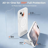 Magnetic Clear Matte Case with Stand for iPhone 14 and iPhone 13
