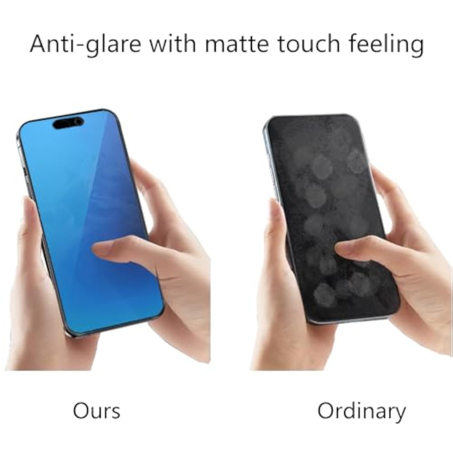 2 Pack Matte Anti-Blue Privacy Tempered Glass For Iphone 14 Pro Max /15 Plus/Iphone 16 Plus Anti-Glare Anti-Spy Screen Protector Film Gradient Blue