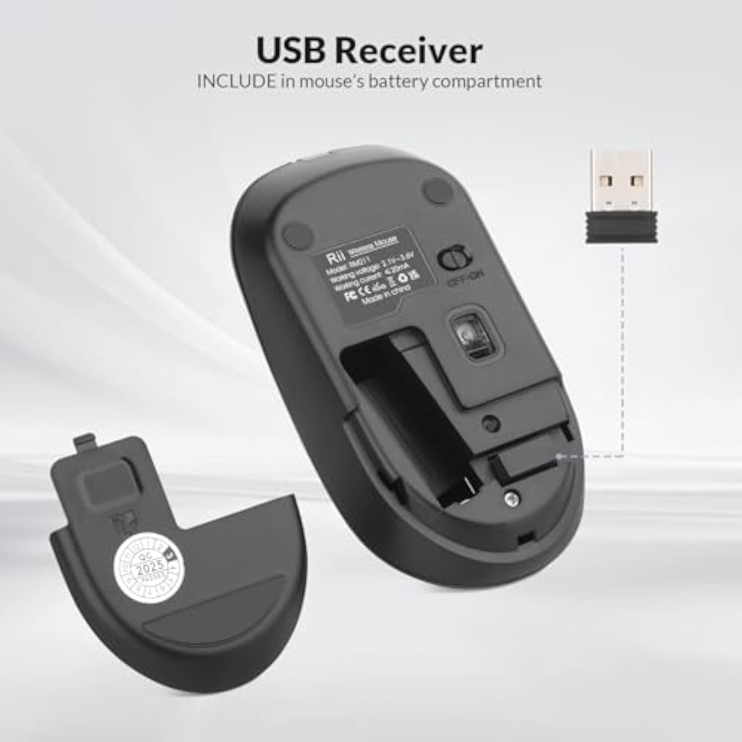 Wireless Keyboard And Mouse Combo, Rk211 2.4G Full-Sized Ergonomic Keyboard Mouse,4 Dpi Adjustable Cordless Usb Keyboard And Mouse For Computer/Laptop/Windows/Mac