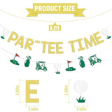 Let'S Par-Tee Banner - Par-Tee Time Sign, Golf Themed Birthday Banner, Retirement Party Decor For Golf Lover, Golf Party Decorations Gold Glitter
