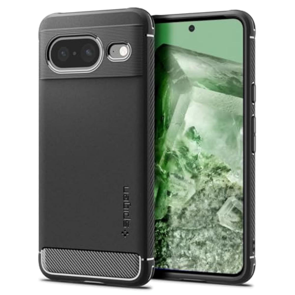 Spigen Rugged Armor Designed for Pixel 8 Case (2023) [Military-Grade Protection] - Matte Black