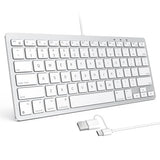 Wired Keyboard For Mac Devices Only With Dual Interface, Comfortable Typing Angle & Stable Connection, Compatible With Macbook, Imac, Mac Mini, Pc-White