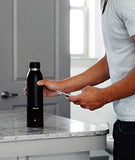 Aquio IBTB2BB Double-wall Steel Insulated Hydration Bottle with Rechargeable Bluetooth Wireless Speaker, Powered , Midnight, Midnight Black