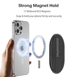 Magnetic Finger Phone Grip For Magsafe Stand, Phone Grip Strap Holder As Kickstand, Magnetic Phone Grip Holder, For Iphone 16 15 14 13 12 Series, Clear
