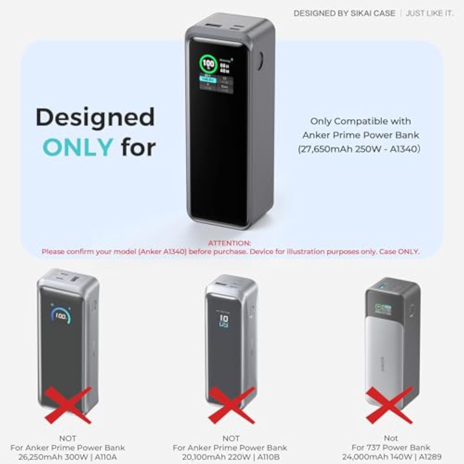 Anker Prime Power Bank 27,650mAh 250W Protective Silicone Case with Handle