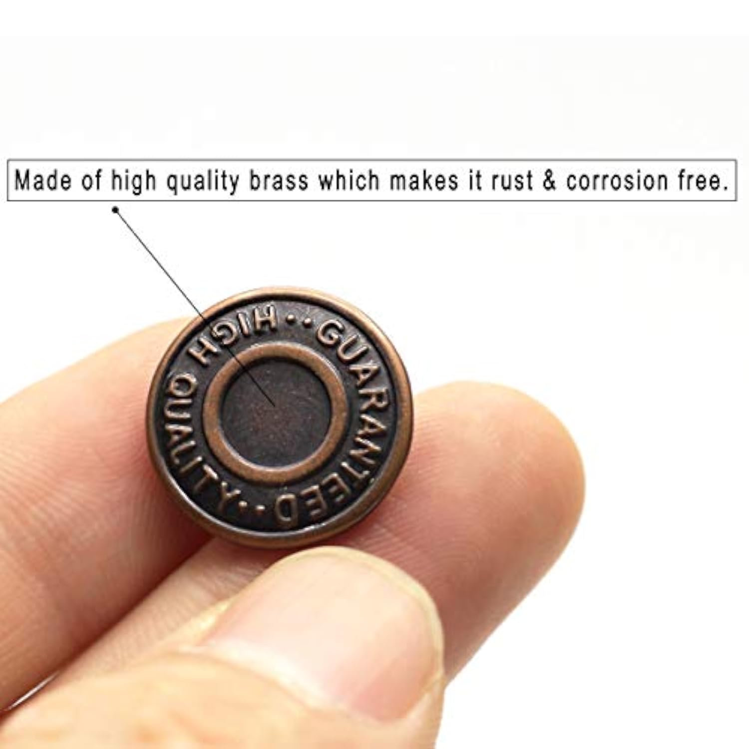 17Mm Brass Jeans Buttons, No Sew Metal Buttons Tack Buttons Replacemen
