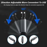 Retractable Car Charger, 4 In 1 Fast Cell Phone Automobile Chargers, With 2.7Ft Retractable Cables And 2 Usb Ports, Compatible With Iphone16/15/14/13 Pro Max, Galaxy S23/ S22 Phones Charging