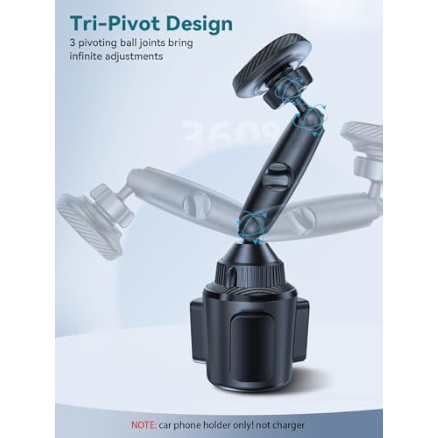 Magnetic Cup Holder Phone Mount MagSafe Flexible Tri-Pivot for All Phones