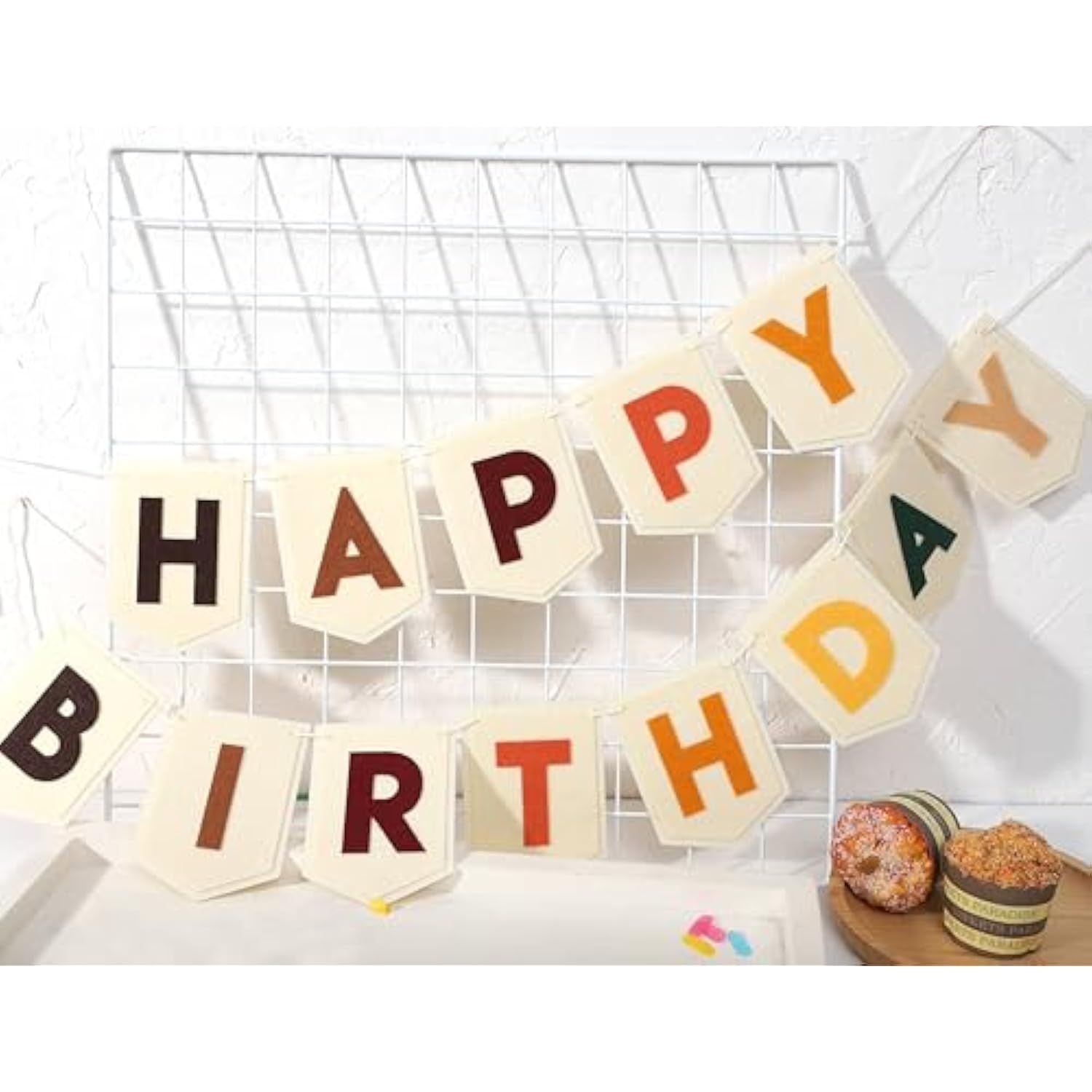 Boho Felt Happy Birthday Banner - Bohemian Party Decorations for Boys & Girls