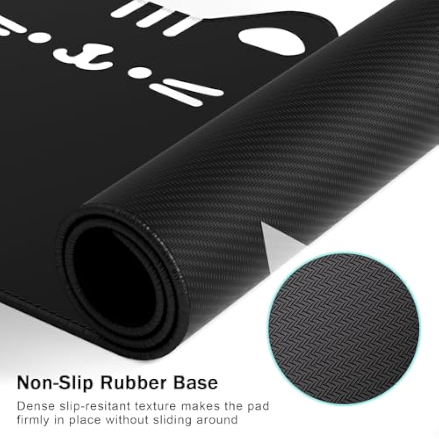 Large Gaming Mouse Pad, Extended Mouse Mat With Stitched Edges, Cute Anime Cat Keyboard Pad With Non-Slip Base, Big Xxl Desk Mats For Gamer, Laptop, Computer, Desktop, 29.5 X 15.9In, Black