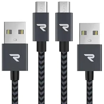 2 Pack 3.3FT Micro USB Cable USB A to Micro USB Fast Charging Data Sync Cord