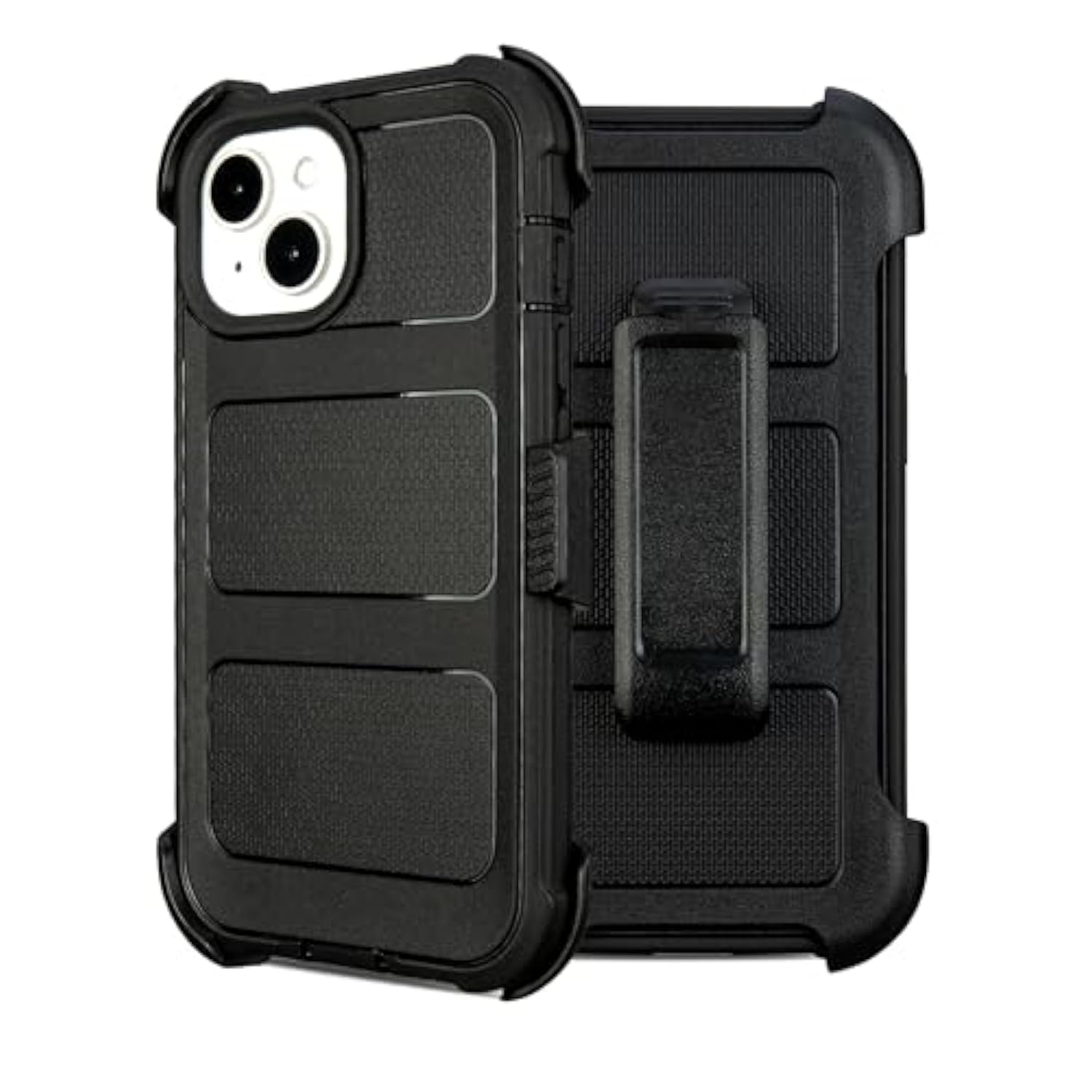 For Defender 14 Case With Belt Clip Holster - Heavy Duty Black Cover With Port Protection & Kickstand,Anti-Drop Rugged For Phone Case 14 Case Protective Black