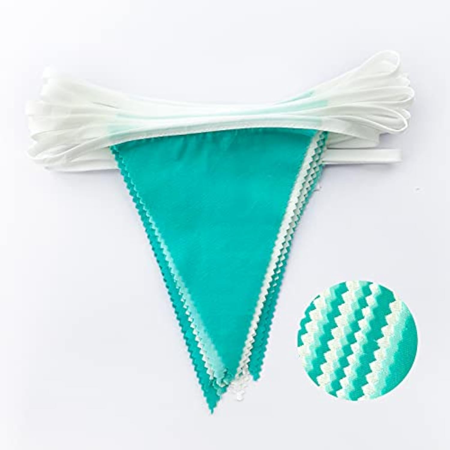 10M/32Ft Aqua Green Banner Party Decorations Triangle Flag Pennant Bun