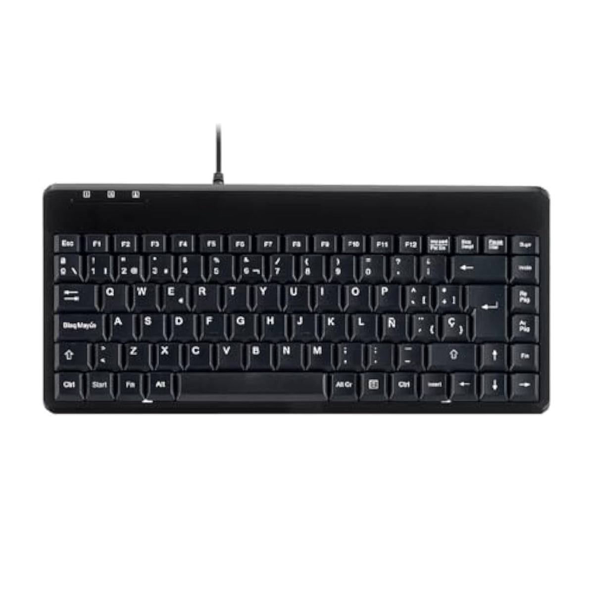 Perixx PERIBOARD-409P ES Mini Teclado con PS2 Cable - 314x146x20mm - Negro - Q