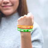 48 Pcs Jesus Loves Me Bracelets 6 Styles Colorful Religious Silicone Bracelets Christian Cross Rubber Wristbands For Men Women Kids Adults Motivational Bible School Church Group Party Favors