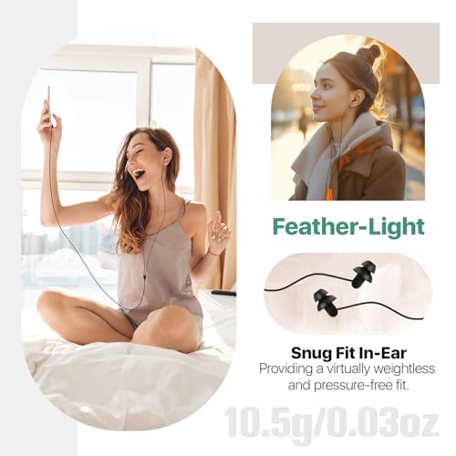 Sleep Headphones, 1 Pair USB C Wired Earbuds with Soft Silicone Noise Reduction Type C Earbuds with Microphone, Ideal for Sleeping, snoring,