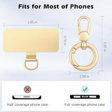 Heavy Duty Phone Tether Tab ×2, 360° Rotatable Spring O Ring ×2, Metal Ultra-Thin Cellphone Lanyard Pads Cellphone Strap Patches Connector Tether