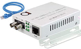 Single Mode St Gigabit Fiber Media Converter - Built-In Fiber Module 20 Km (12.42 Miles) St To Utp Cat5E Cat6 10/100/1000 Rj-45 Auto Sensing Gigabit Or Fast Ethernet - Jumbo Frame - Llf Support
