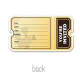 Movie Vip Party Invitations With Envelopes, 20 Set Movie Ticket Shaped Invitations Birthday Baby Shower Party Invites Supplies Favors, Double-Sided