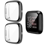 2 Pack Tpu Case For Fitbit Versa 2 Screen Protector, Scratch Resistant Shock Full Around Protective Covers Compatible With Fitbit Versa 2 Smartwatch (Black/Black)