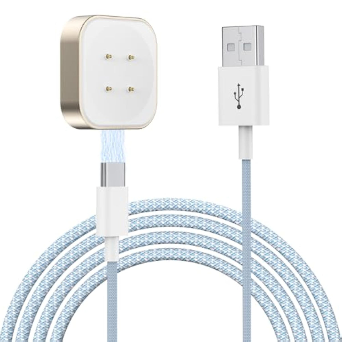 Charger For Pixel Watch 3 2/ Fitbit Versa 4 / Sense 2, Detachable Charging Cable Replacement Accessories Nylon Braided Cord Charger For Google Pixel Watch 3 2 & Fitbit Versa 4 3 / Sense 2 /Sense