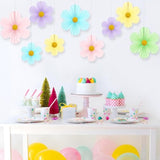 Green Party Decorations Paper Flowers Decorations For Wall Classroom Paper Fans Floral Backdrop Flower Wall Decor Pack Of 9 Green