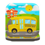 School Bus Dinner Plates (Pack Of 20) - School Bus Party Supplies, Graduation Decorations, Transportation Party