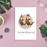 Cute Otter Love Card For Husband Wife, Funny Valentine’S Day Card, Humorous Anniversary Card