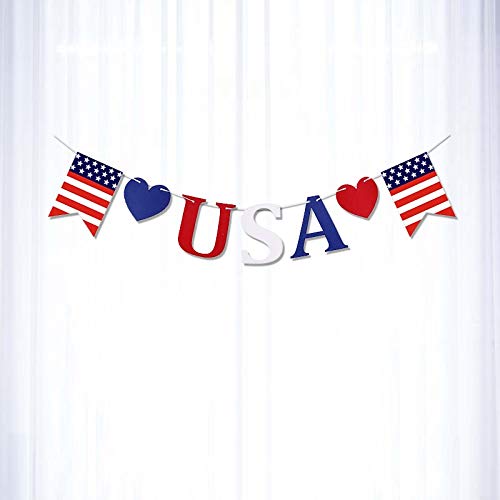 President's Day USA Banner for Independence Day 4th of July American Banner Fourth of July Patriotic Decorations Memorial Day Durable Polyester Yard Decoration