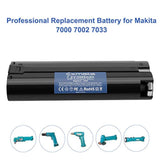 2 Pack 7.2V 3.5Ah Battery Compatible With Makita 7000 7002 7033 191679-9 632002-4 632003-2 192532-2 192695-4 6010D 6172D Da3000D 6018D 6019D 9500D Da301D 6073D Ml702 Cordless Tool