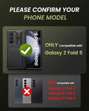 for  Galaxy Z Fold 5 Case with Card Holder & Slide Camera Cover, Built-in Screen Protector & Hinge Protection, Shockproof Durable Wallet Phone